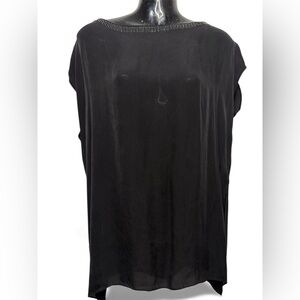 🌟Eileen Fisher Black 100% Silk Sequined Women's Blouse Size XS